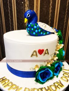 3 Pounds Peacock fondant Cake for Girls