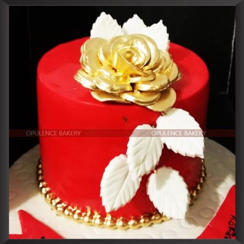 Red White Golden Cake