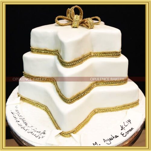 white and gold cake for girls