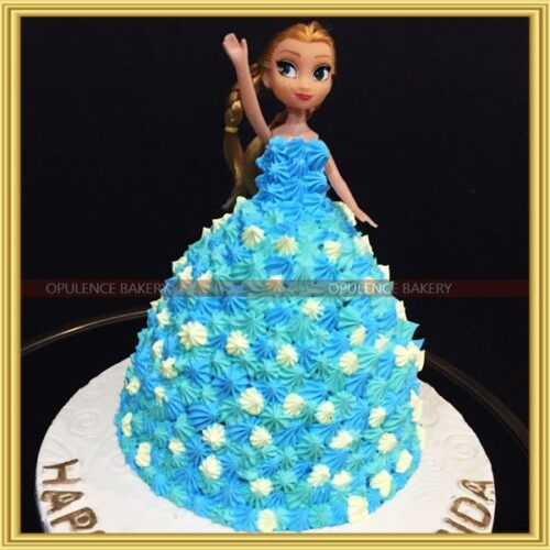 frozen themed doll cake