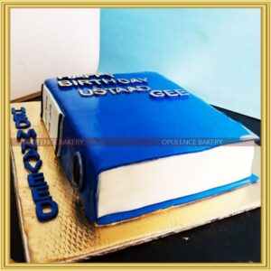 cake shaped like a book