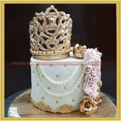 Golden Crown Theme Cake - OPULENCE