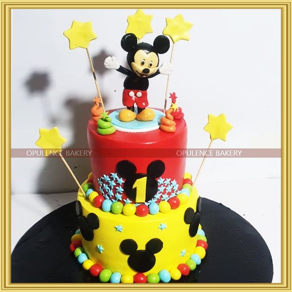Yellow Mickey Mouse Cake