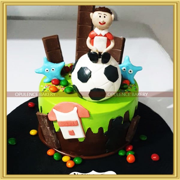 Fondant Football Theme Cake | Football Theme Cake | Order Now