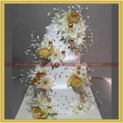 Elegant White Buttercream Wedding Cake