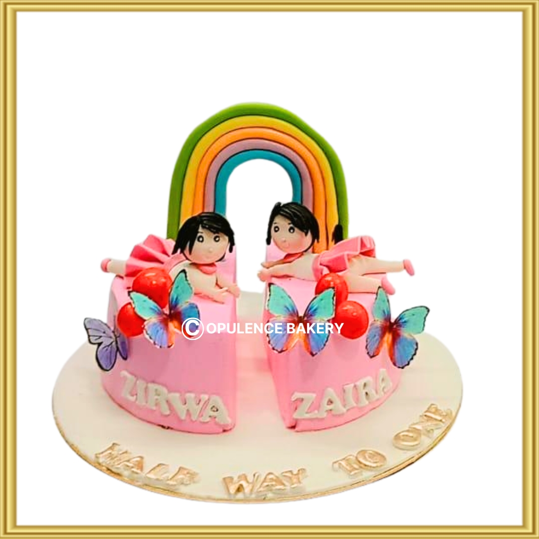 Twin Girls Birthday Cake