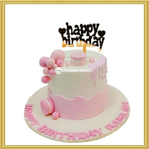 Pink Cake With Golden Topper