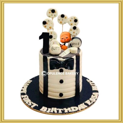 Boss Baby tuxedo fondant cake in Lahore for 1st birthday